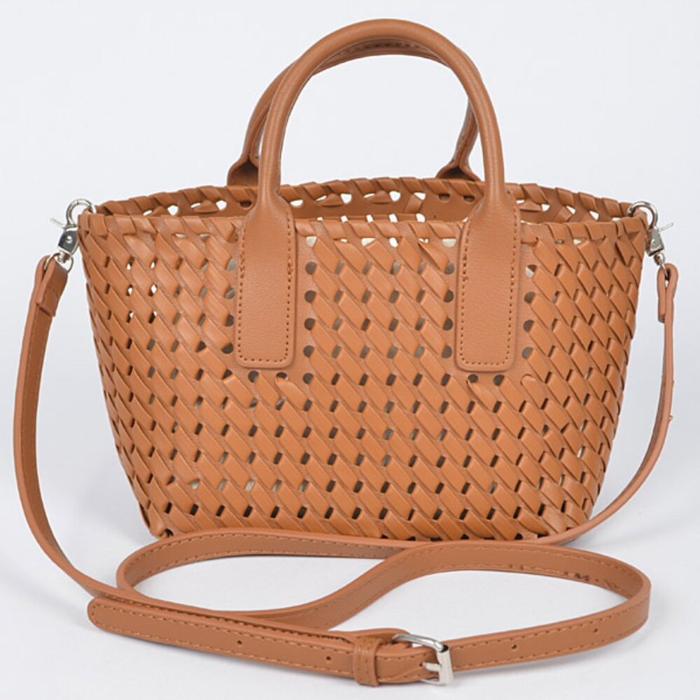 Lux Faux Braided Leather MINI TOTE BAG ( 9"WX6"HX4.5')